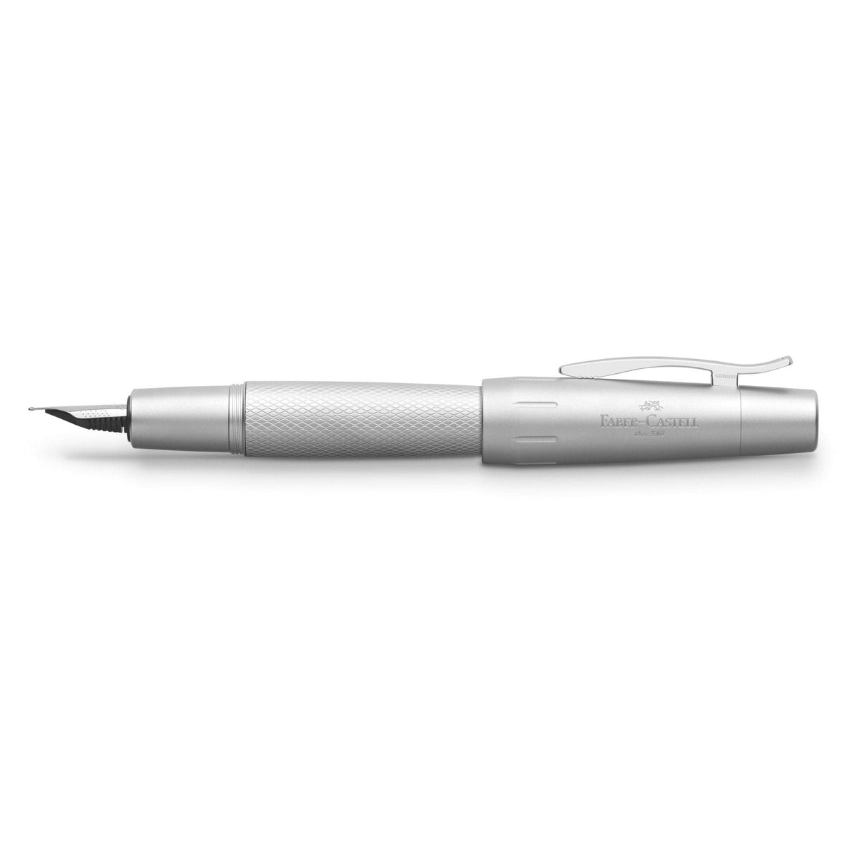 Faber-Castell e-motion 148672 Pure Silver - Pluma estilográfica (plumín EF, incluye caja de regalo y convertidor)