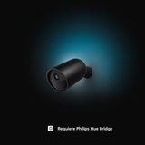 Philips Hue Secure Cámara de Video Vigilancia Inteligente para Exteriores o Interiores, Inalámbrica, Full HD Video, Fácil de Instalar, Control de Vigilancia y Luz con Solo una App, Negro