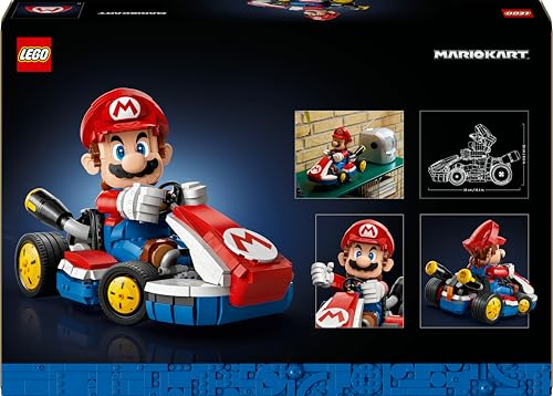 LEGO Mario Kart: Mario y Kart Estándar - Maqueta de Coche para Adultos con Figura Articulada - Set Nintendo para Aficionados al Videojuego - Regalo Gamer 72037