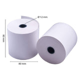 Rollos Papel Térmico 80x80x12 mm para Sumadora Impresora TPV, Sin Bisphenol A (24 unidades)