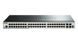 D-Link DGS-1510-52X/E, 52-Puertos Layer 2/3 Smart Managed Gigabit Stack Switch (48x 10/100/1000 MBit/s Puertos, 4X 10G SFP) - Cordon d'alimentation UE uniquement, Negro/Gris