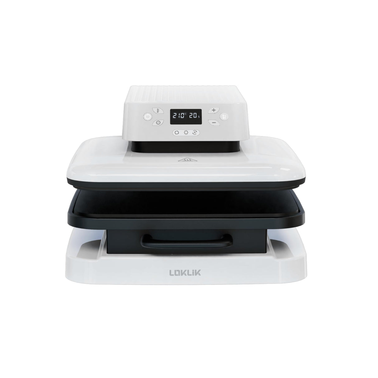 LOKLIK Prensa Térmica Automática Prensa Térmica Blanca - Adhesivo Térmico Impresión Textil - Prensas Térmicas de Vinilo Transfer Para Camisetas, Bolsos, Bolsas y Otros Textiles Maquina de Sublimacion
