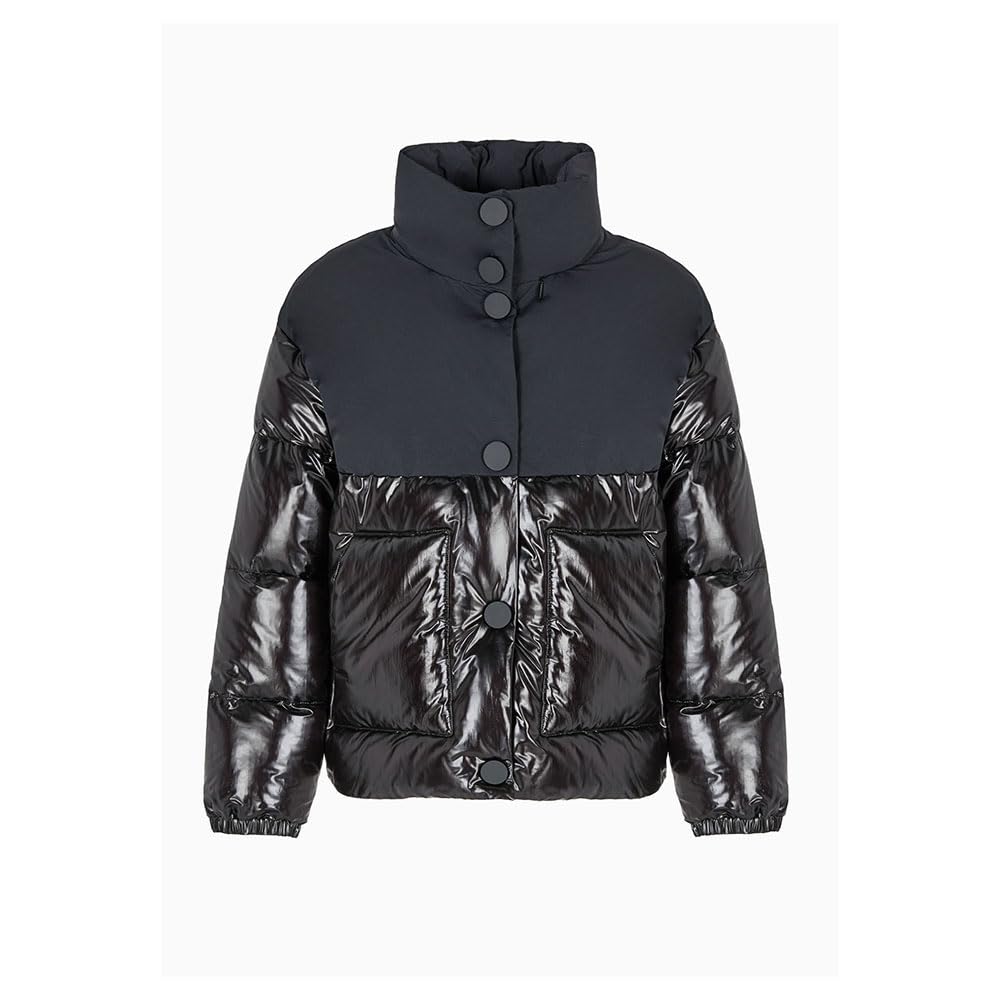 Armani Exchange The Notorius Frank-Inserto de Nailon Arrugado Chaqueta, Negro, XL para Mujer