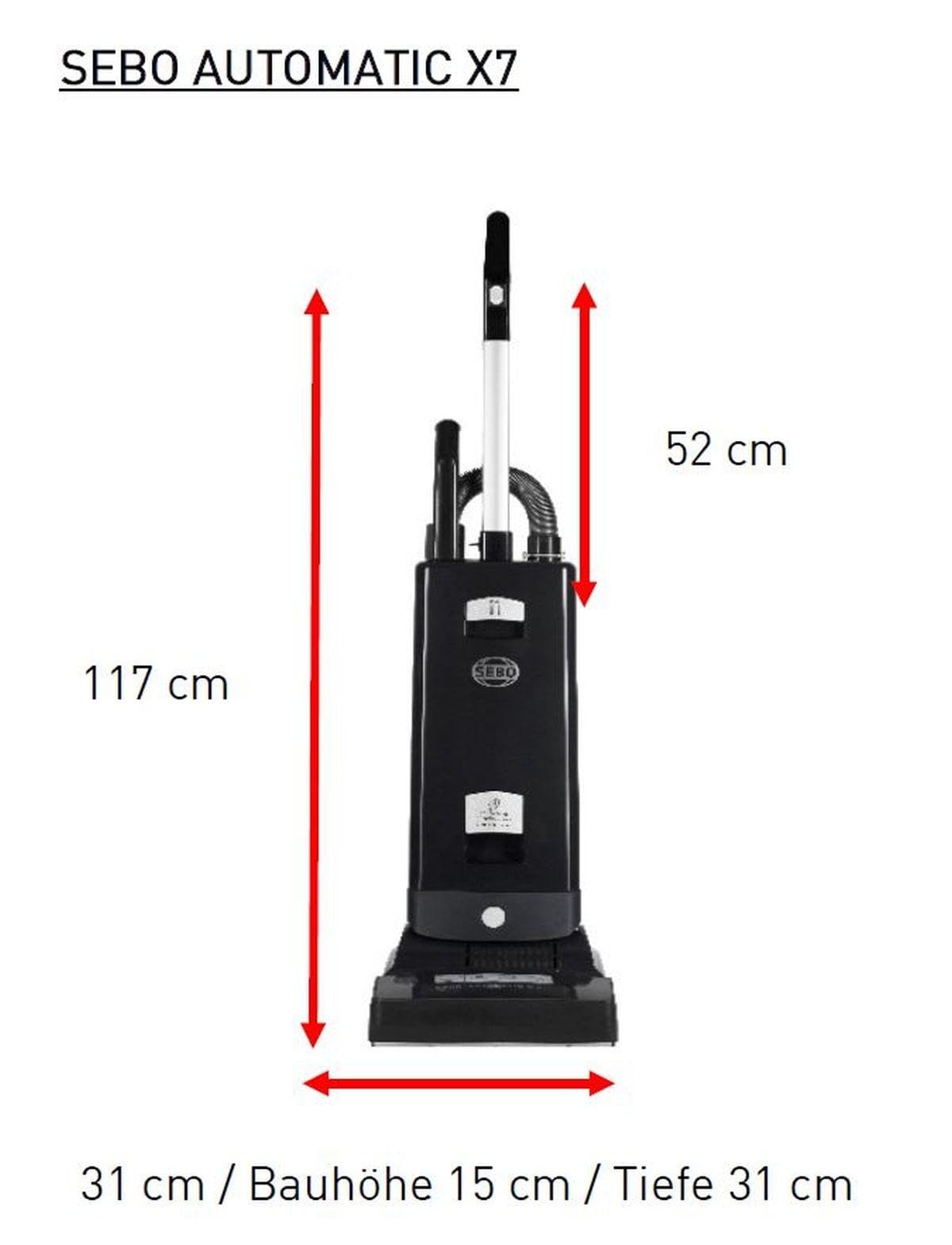 SEBO Automatic X7 - Aspirador de Cepillo (plástico, 117,00 x 31,00 x 31,00 cm), Color Gris