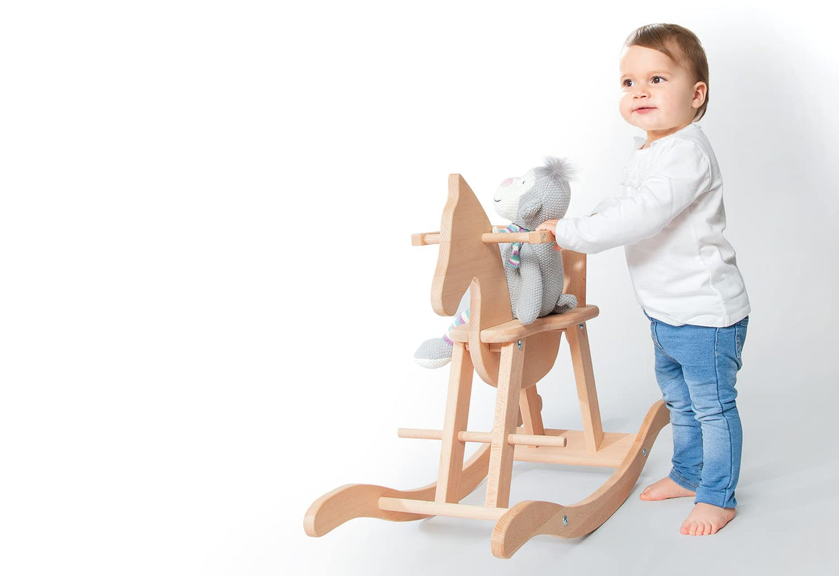 Pinolino- Schaukelpferd, schaukeln, Motorik, Sicherheit, Kinderspielzeug, Kindermöbel Caballo Balancín para Bebé, Color Naturaleza, 1 Stück (1er Pack) (242424)