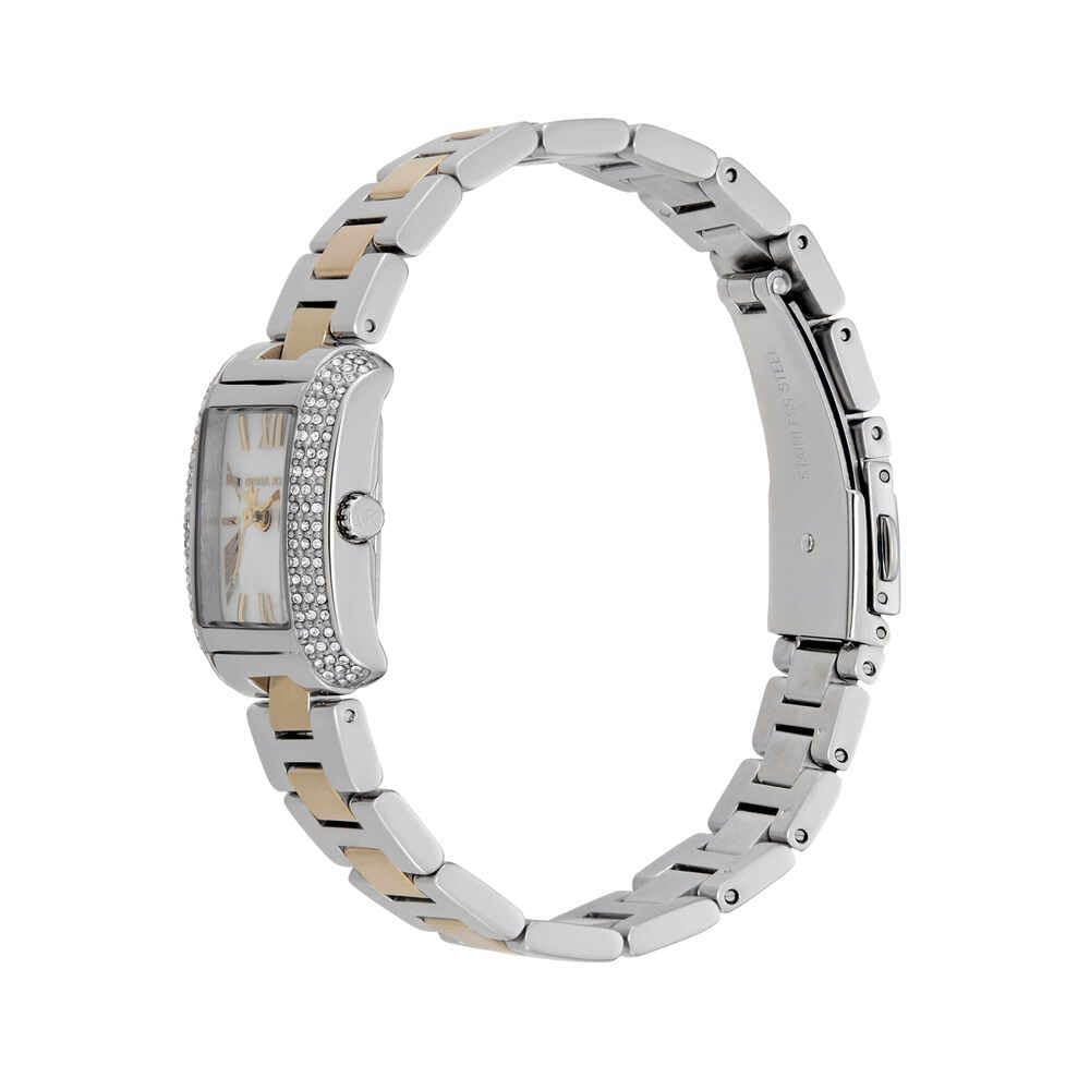 Michael Kors Reloj Emery para Mujer, Movimiento de Cuarzo a Tres Agujas con Correa de Acero Inoxidable, 22 mm, Tono Oro y Plata