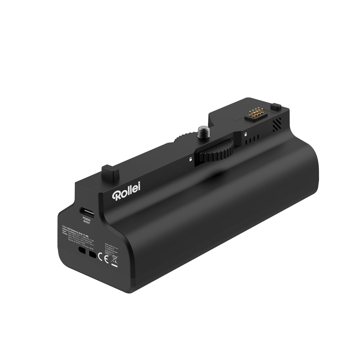 Rollei 71 WH Empuñadura de Batería para Lux 100 Bicolor/Lux 100 RGB/Lux 60, Potente Batería 4800 mAh Diseño Ergonómico con Rosca Universal 1/4"