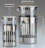 Alessi 9094/3 - Cafetera de Design a Filtro-Presión o Para Infusiones en Acero Inoxidable 18/10 Brillante y Vidrio Resistente al Calor, 3 Tazas