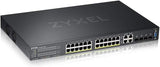 Zyxel Nebula 24-Port Gigabit Ethernet Layer 2 Managed PoE+ Switch with 375 Watt Margin and 4 Combined Gigabit Ports and Hybrid Cloud Mode [GS2220-28HP]