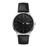 Lacoste Reloj Analógico de Cuarzo para Hombre Colección Moon con Correa de Cuero Negra - 2011016