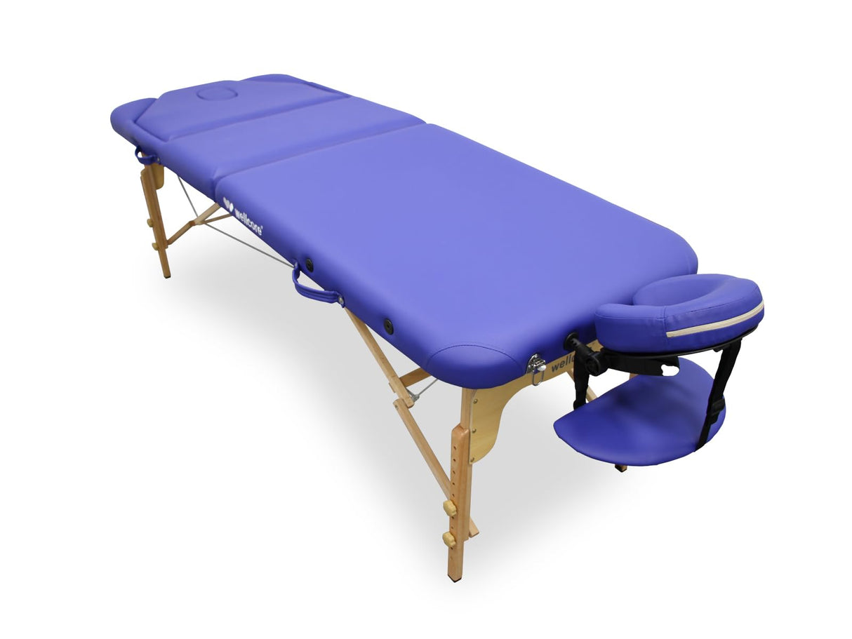 QUIRUMED Camilla de Masaje Plegable WELLCORE, con Respaldo abatible, Fabricada en Madera, Polipiel, 195 x 70 cm, Altura Regulable, Cabezal extraíble, Agujero Facial, Color Negro, hasta 225 kg
