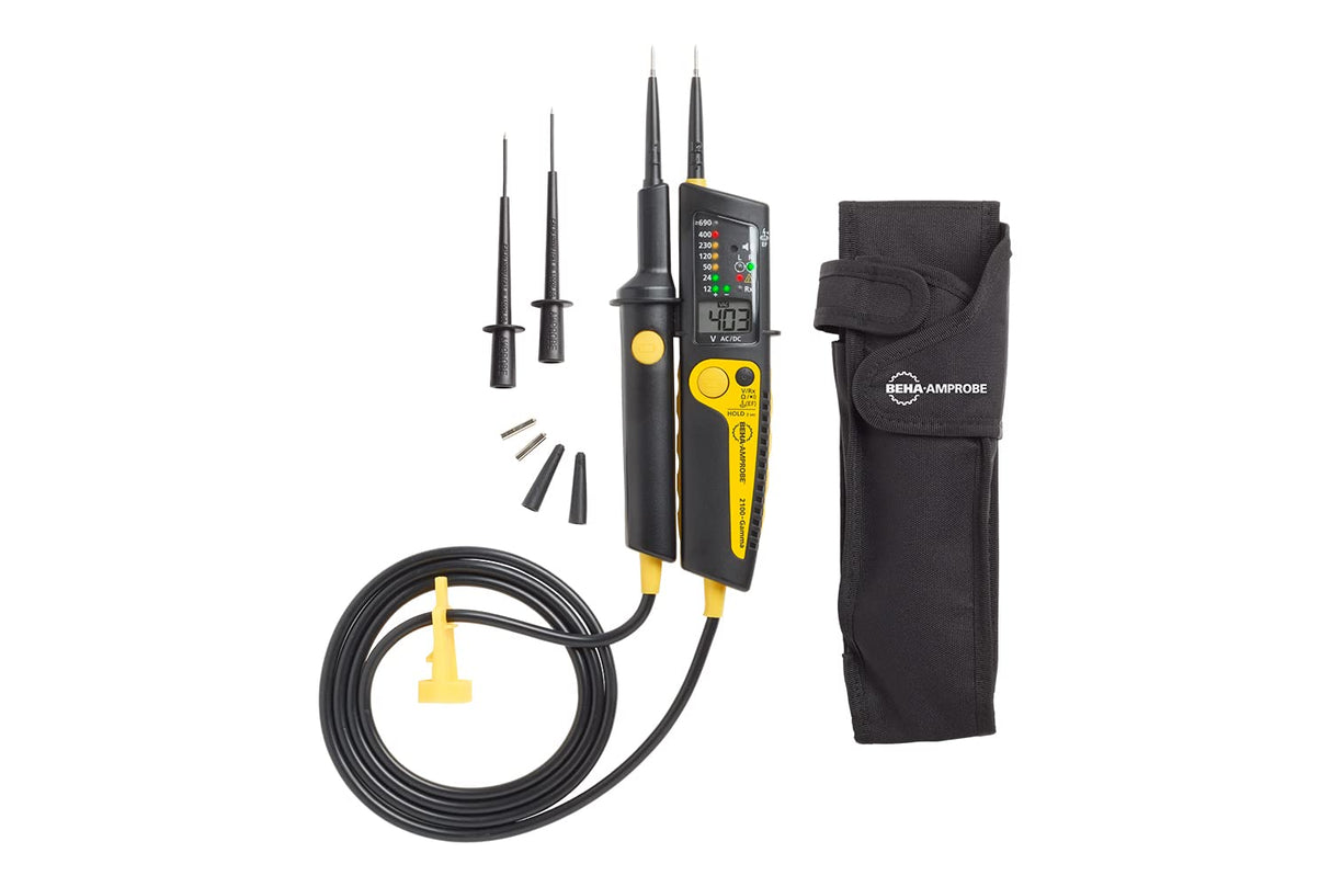 Comprobador de dos polos Beha-Amprobe 2100-Gamma Pro con kit extensor para sonda de prueba