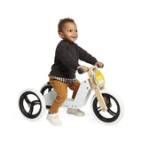 Janod - Bici sin Pedales Triciclo Evolutivo de Madera 2 en 1 - Asiento Regulable y Manillar Ergonómico - Vintage - Equilibrio y Autonomía - Gris - A Partir de 18 Meses, J03280