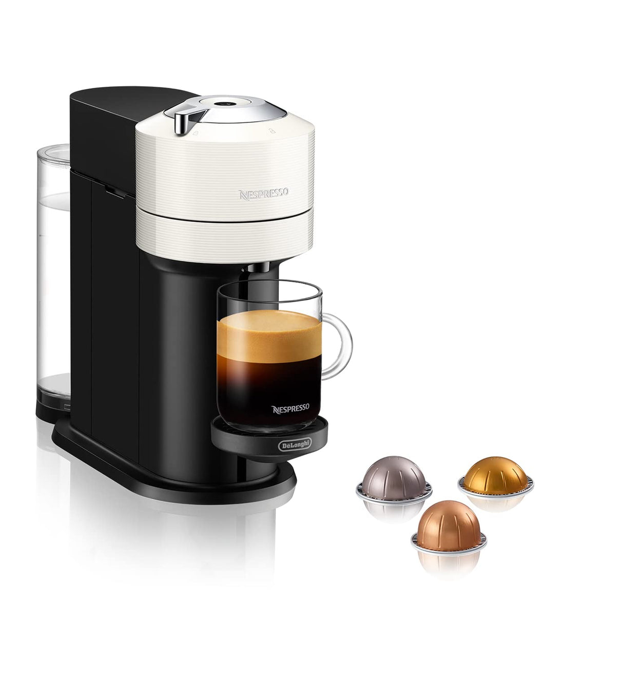 De'Longhi Cafetera Nespresso Vertuo Next, Cafetera Express de Cápsulas de Café Superautomática, Máquina de Café con Wifi y Bluetooth, ENV120.W, Blanco
