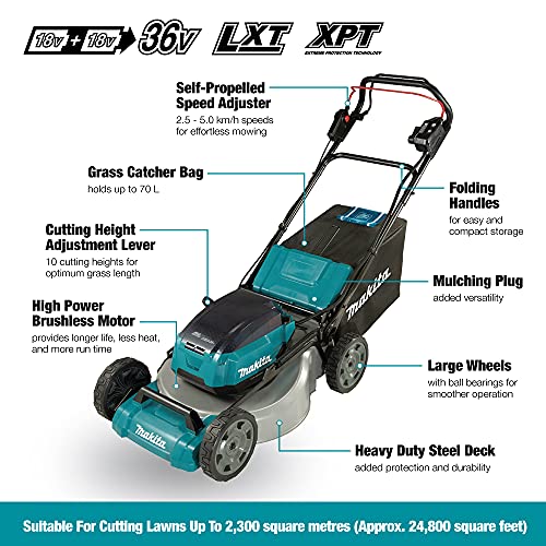 MAKITA DLM532Z - Cortacesped bl 18vx2 lxt 53cm Acero con traccion