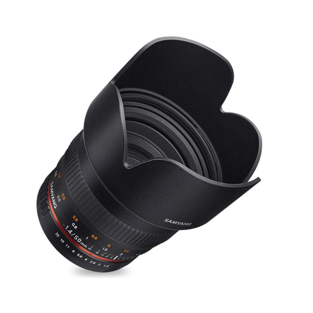 Samyang F1111106101 - Objetivo fotográfico DSLR para Sony E (Distancia Focal Fija 50mm, Apertura f/1.4-22 AS UMC, diámetro Filtro: 77mm), Negro