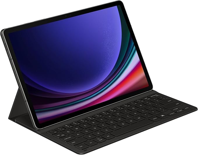 SAMSUNG Funda con Teclado retroiluminado para Galaxy Tab S9 | S9 FE, Color Negro