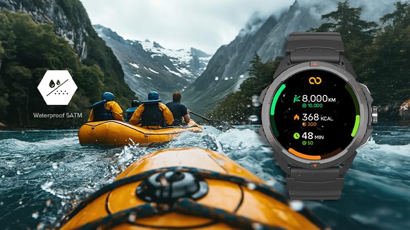 Hammer Watch 2 smartwatch, Pantalla AMOLED+ Gorilla Glass, GPS, 530 mAh, hasta 13 días de Funcionamiento, Modo Deportivo, Linterna integrada, Robusto, Apto para Uso en Exteriores