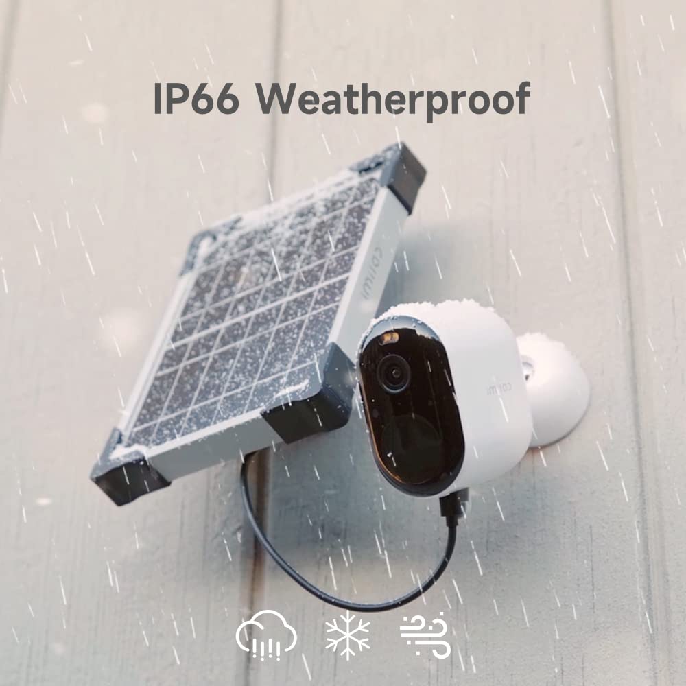 IMILAB Cámara Exterior inalámbrica Solar Color visión, PTZ cámara vigilancia 2.5 K con batería integrada, AI/PIR detección Humana, Audio bidireccional, Alexa/IP66, Panel Solar no Incluido