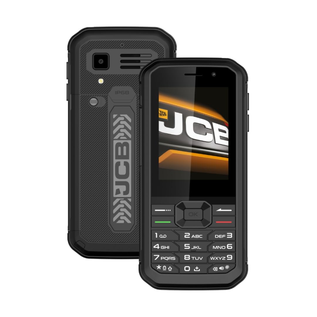 JCB Tradesman 3 4G Teléfono Robusto con WiFi, Resistente al Agua, con Whatsapp, Punto de Acceso, Doble SIM y Bluetooth, Negro