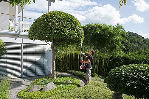 IKRA Herramienta multifunción a Gasolina IBKH 33, 4en1, Incl. prolongación, Lima de Cadena y Placa de protección