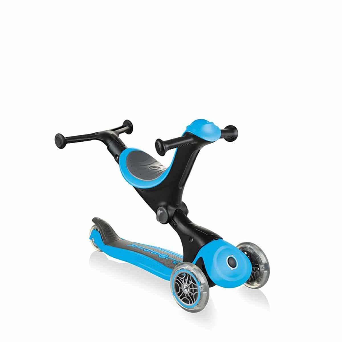 Globber Patinete 3 Ruedas Modelo GO UP Deluxe Sky Blue, Azul Claro, à Partir de 15 Meses