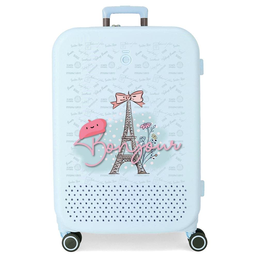Enso Bonjour Maleta mediana Azul 48x70x28 cms Rígida ABS Cierre TSA integrado 79L 4,32 kgs 4 Ruedas dobles