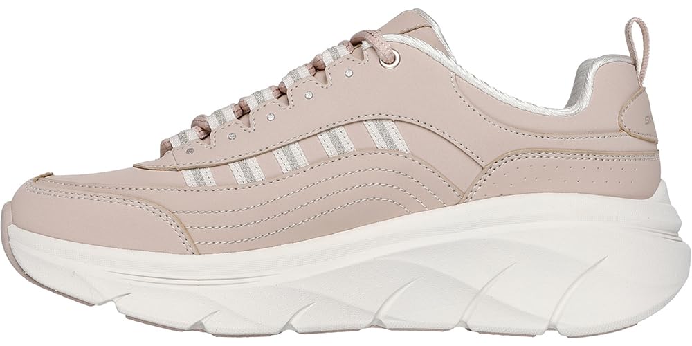 Skechers D'Lux Walker 2.0 Golden Step, Zapatillas Mujer, Taupe Leather/Gold Trim, 38.5 EU