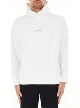 Armani Exchange The Grid, Sustainable, Printed Logo Lettering Sudadera con Capucha, Blanco Crema, XS para Hombre