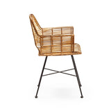 SILLA 66X58X83 MIMBRE NATURAL/METAL NEGRO