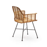 SILLA 66X58X83 MIMBRE NATURAL/METAL NEGRO