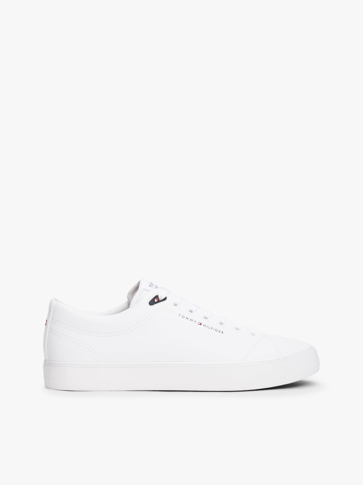 Tommy Hilfiger Sneaker con Suela Vulcanizada Hombre Core Low de Piel, Blanco (White), 43