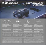 SteelSeries Arctis Nova 5P Cascos PS5 Inalámbricos - PS5, PC, Switch 2, móvil - Controladores magnéticos de neodimio - Más de 100 preajustes - Batería de 60 horas - 2,4 GHz o BT - Micro Gen2.X