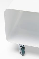 Kare Design Mueble de TV Lounge M, Blanco, Estilo Minimalista, Diseño Moderno, Funcional Espacio, Acero Pulverizado, 30 x 90 x 42 cm (A/A/P)