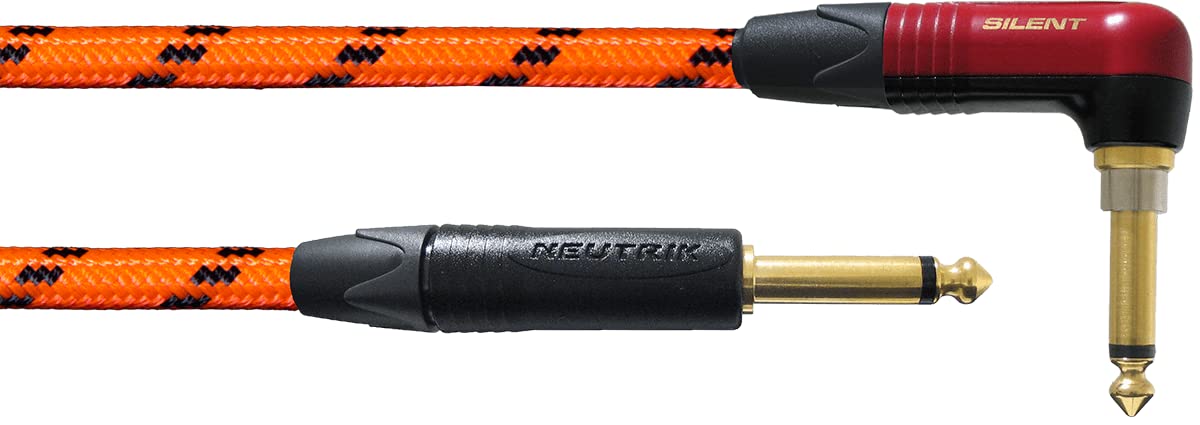 CORDIAL CABLES Cable de guitarra 6m naranja silencioso UV reactivo doblado
