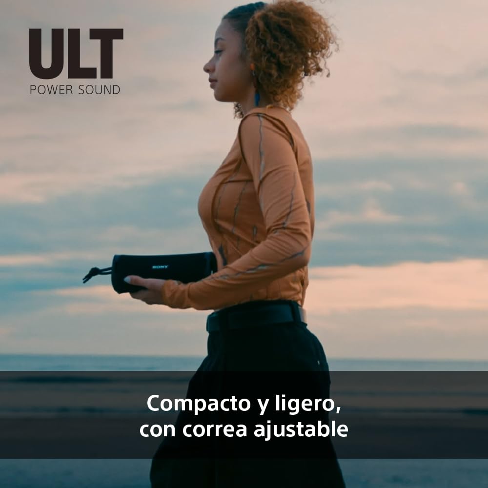 Sony ULT Field 1 Altavoz inalámbrico Bluetooth portátil con ULT Power Sound, Ultimate Deep Bass, IP67, Resistente a los Golpes, 12H de batería, Llamadas nítidas, Negro