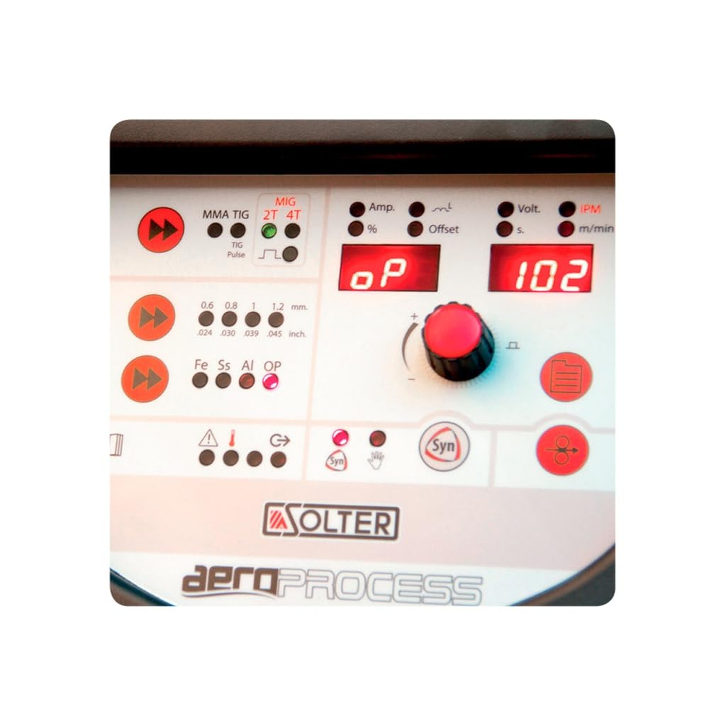 AEROPROCESS C 2000 KIT 0.8mm - Máquina de Soldar MIG Sinérgica Multiproceso, 200A, 230V, Incluye Antorcha MIG 3m SX-15, Compatible con Acero, Aluminio e Inoxidable