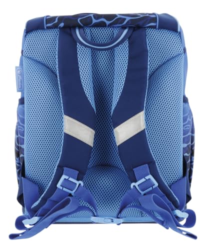Herlitz Mochila escolar UltraLight Plus Blue Shark rellena, 1 unidad, multicolor, 36 x 28 x 21 cm, Casual