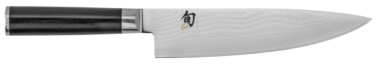 KAI Shun Classic cuchillo de cocina japonés 20 cm de longitud de hoja - Cuchillo de Damasco 32 capas núcleo VG MAX - 61 (±1) HRC - Mango de madera Pakka - Hecho en Japón - Cuchillo de cocina