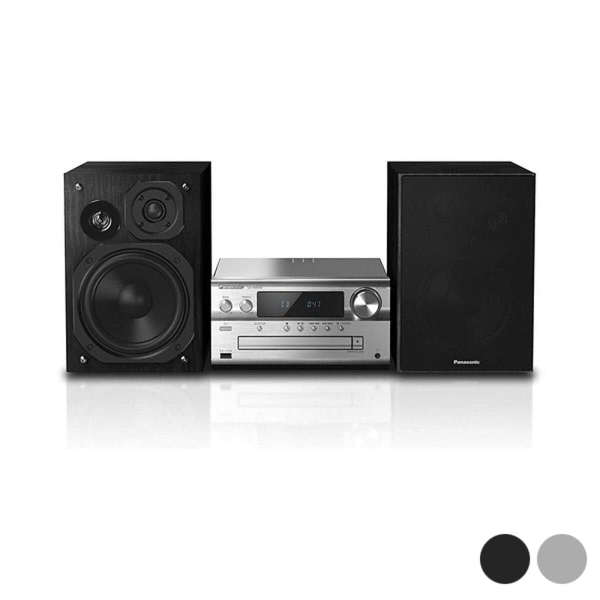Panasonic SC-PMX90 -Microcadena Con Altavoces 120 W, Hi- Fi, Sonido Hogar, 14 cm Woofer, 1.9 cm Silk Dome Tweeter, 1.5 cm Piezo Twitter, Bluetooth, USB Dual, Radio FM, AUX 3.5 mm- Plata