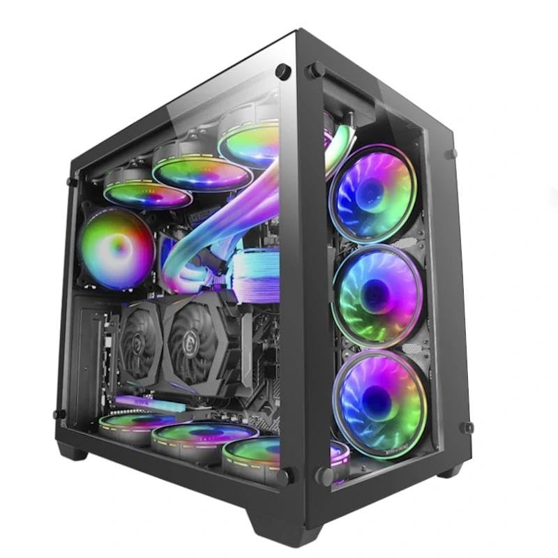 Torre E-ATX Premium XXL Negra con diseño Espacioso, ventilación optimizada y gestión de Cables; Ideal para Gamers y entusiastas del Hardware.