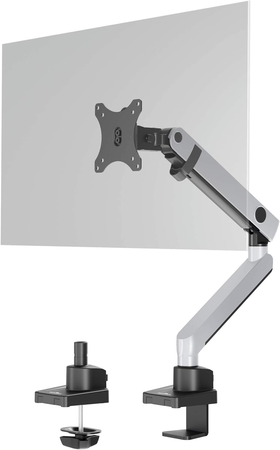 Durable Soporte de monitor Select Plus para 1 monitor, brazo giratorio 90 grados, inclinable, regulable en altura, para pantallas VESA de hasta 32 pulgadas y 8 kg, plateado, 509623