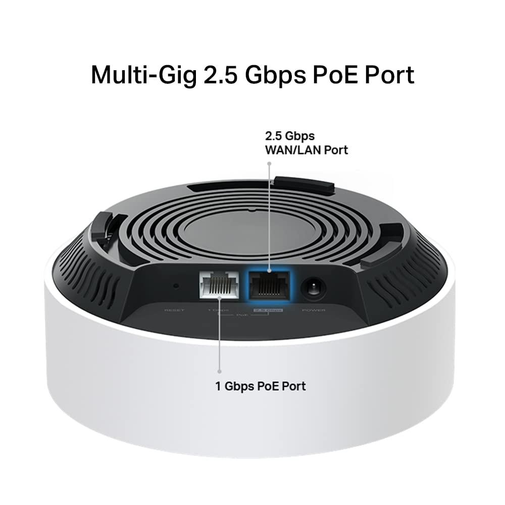 TP-Link Deco X50-PoE(3-Pack)- AX3000 Dual Band Wi-Fi 6 Mesh, Soporta alimentación PoE y DC, Puerto 2.5Gbps, Alcance hasta 600m², WPA3, Ideal para Casas Grandes