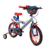albri Bicicletta Da Pollici Di Bicicleta de 14 Pulgadas Avengers, con estabilizadores Laterales, Botella y Escudo Delantero Personalizado. Producto Fabricado en Italia, Bebés niños, Rojo