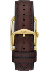 Fossil Reloj Carraway para Hombre, Movimiento de Cuarzo de Tres manecillas con Correa de Piel o Acero Inoxidable, Marrón Oscuro