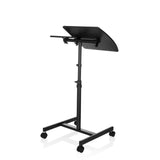 hjh OFFICE 802110 Mobile Laptop Escritorio para computadora VM-SL Negro, Portátil de la Mesa de Altura Regulable con Ruedas, con Soporte para ratón