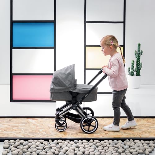 Smoby Cybex - Cochecito para Muñecos, en Color Gris, para Niños a Partir de 3 Años - 37 x 21,5 x 61,5 cm