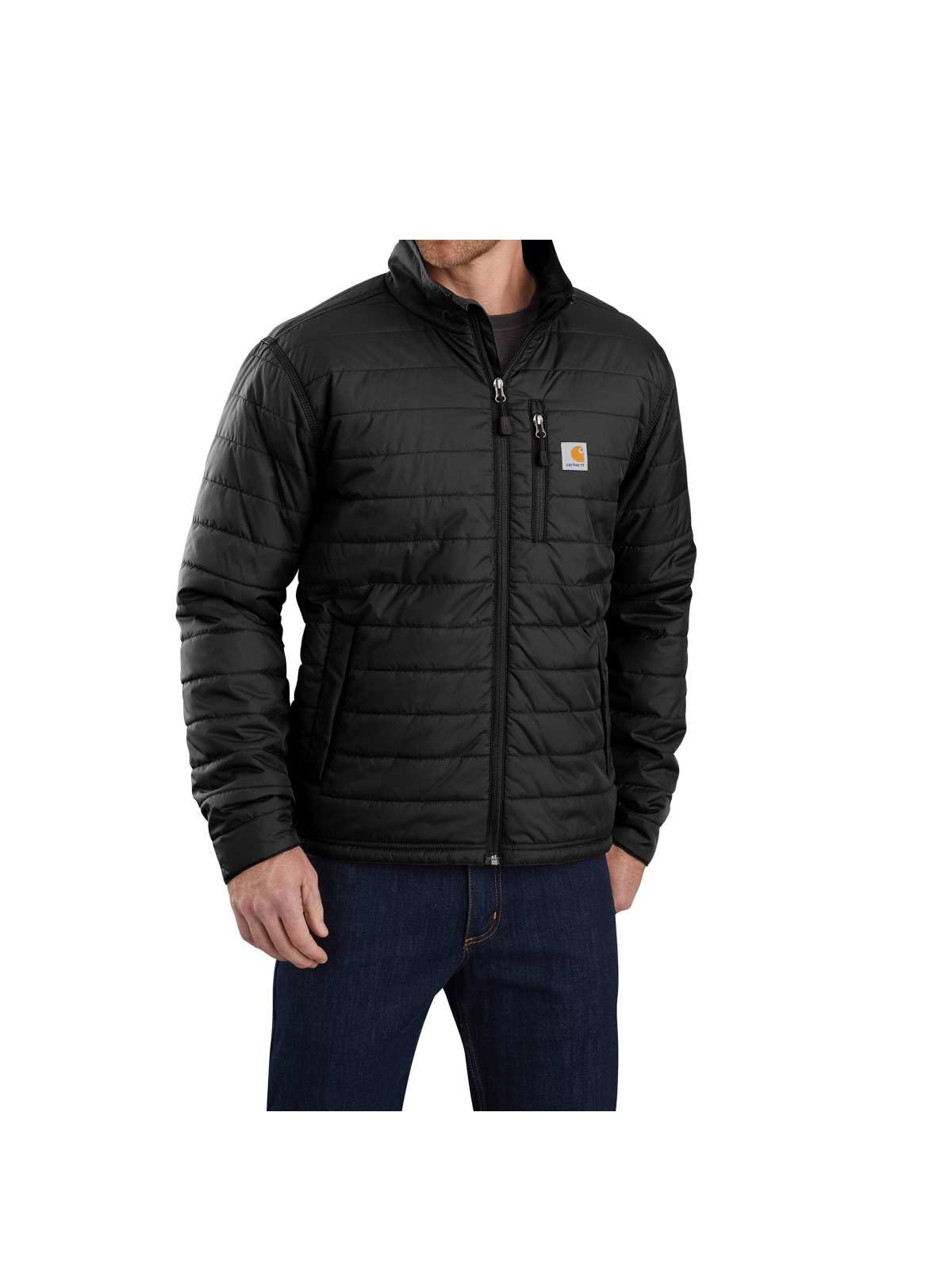 Carhartt Chaqueta Rain Defender ligera con aislante, Relaxed Fit Para Hombre, Negro, L