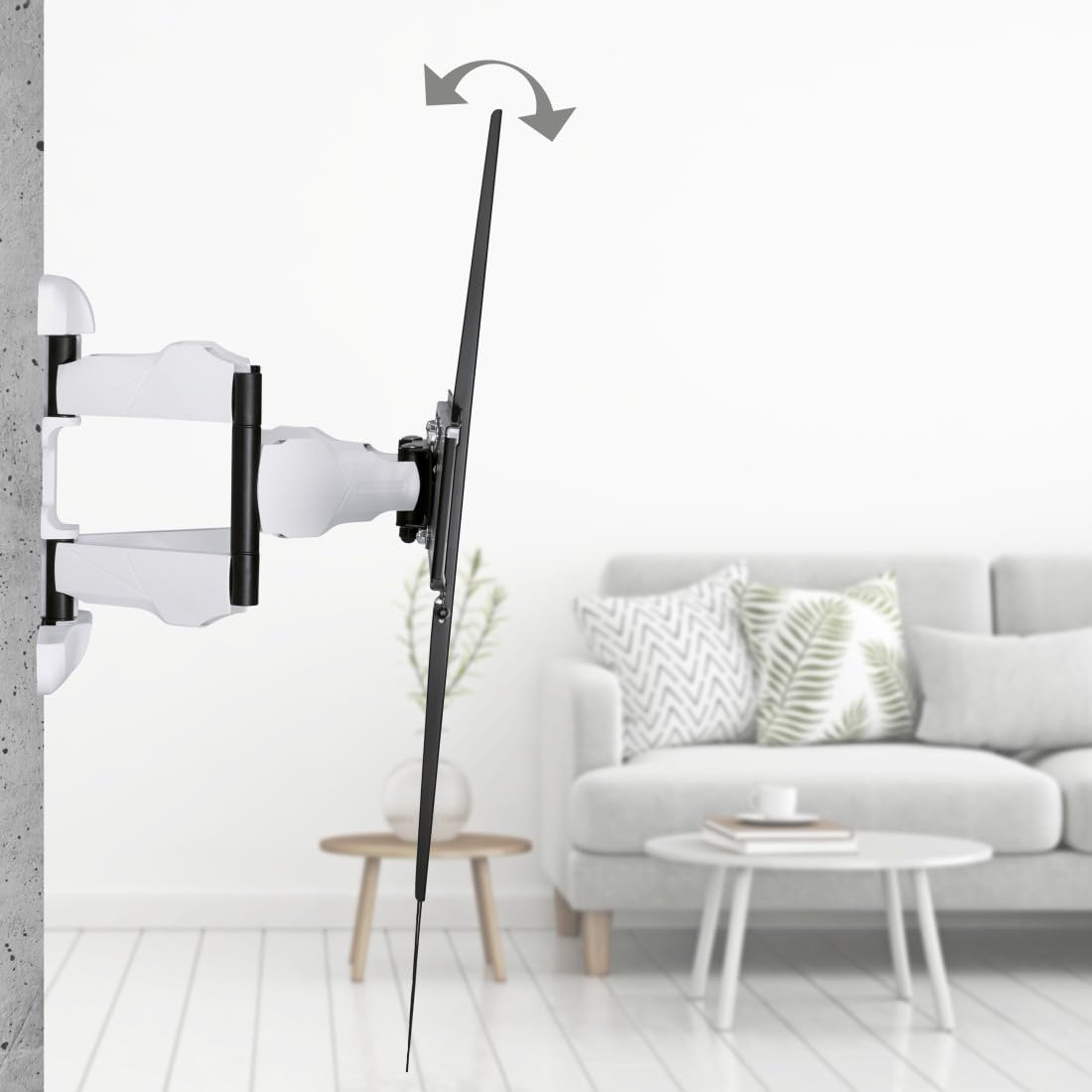 Hama Soporte de Pared para TV (3 articulaciones, 90 Pulgadas, VESA 800 x 600, LCD/LED, para TV, Montaje en Pared, Giratorio 120 Grados, Inclinado, Acero, Capacidad de Carga máxima de 75 kg, bisagras