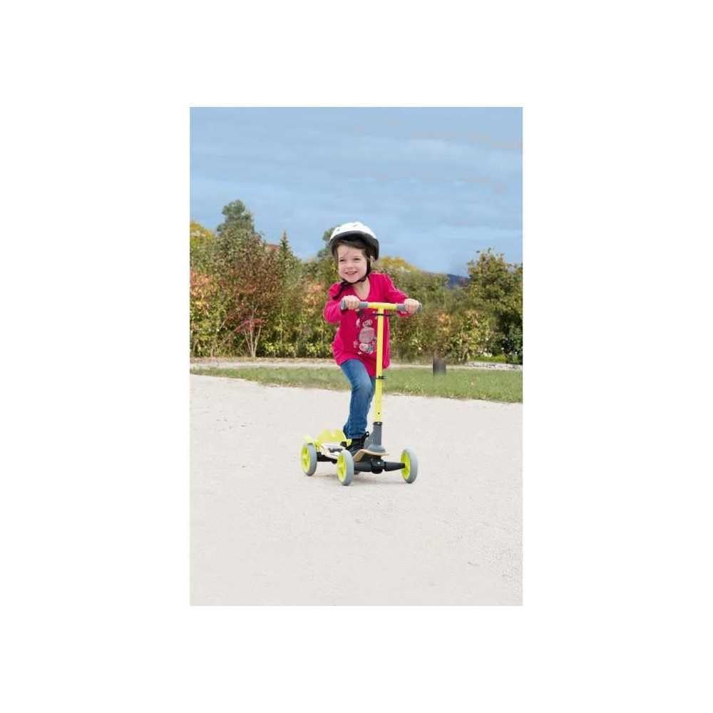 Smoby - Patinete de Madera S-Cruiser - Patinete de 4 Ruedas - Freno Trasero - Manillar Ajustable y Plegable - A Partir de 5 Años - Peso Máximo 50 Kgs